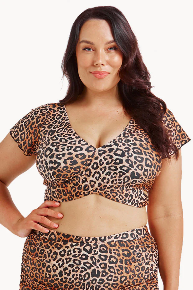 Leopard Frill Wrap Bra