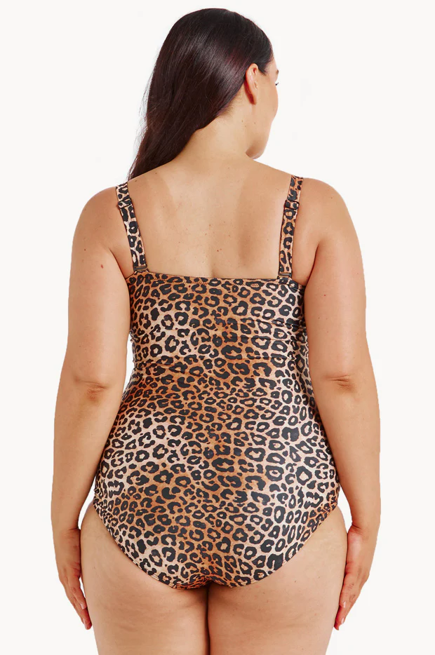 Leopard Twist Front Bandeau One Piece - Image 2