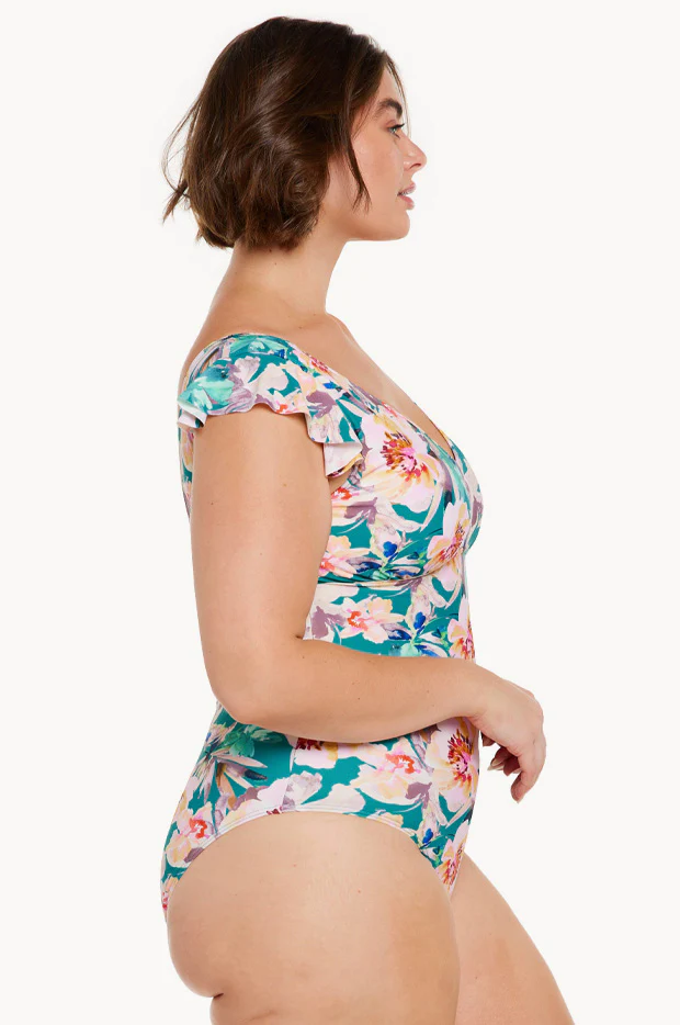 Maui Frill Sleeve V Neck One Piece - Image 3