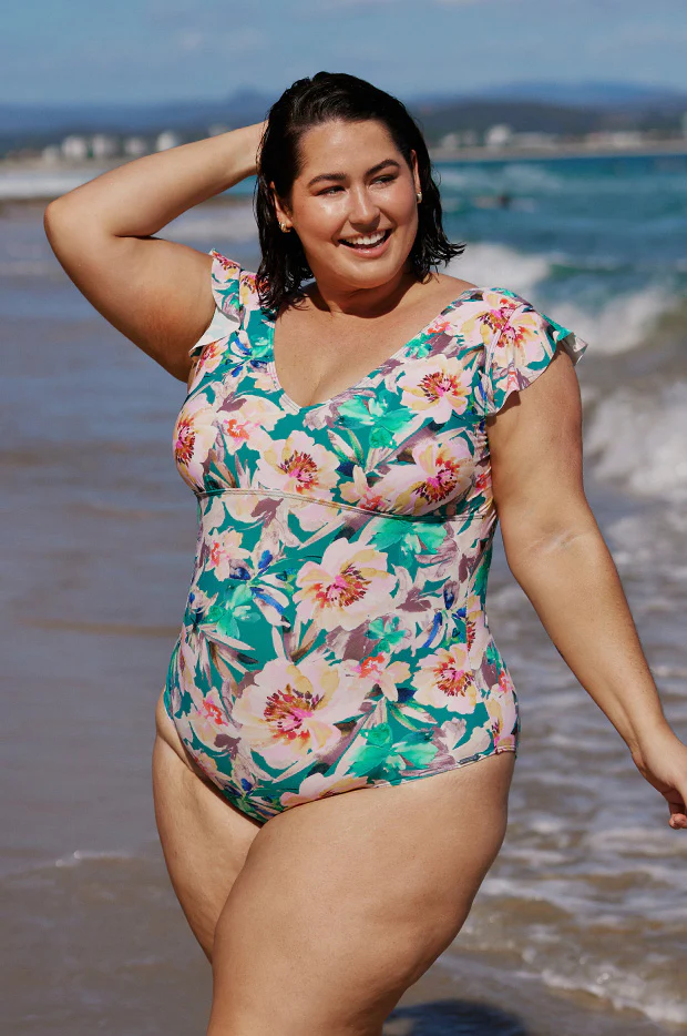 Maui Frill Sleeve V Neck One Piece - Image 4