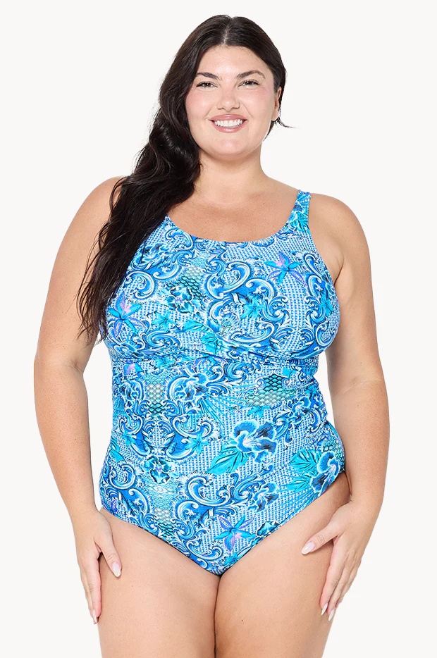 Mermaid Twist Front High Neck One Piece - Image 2