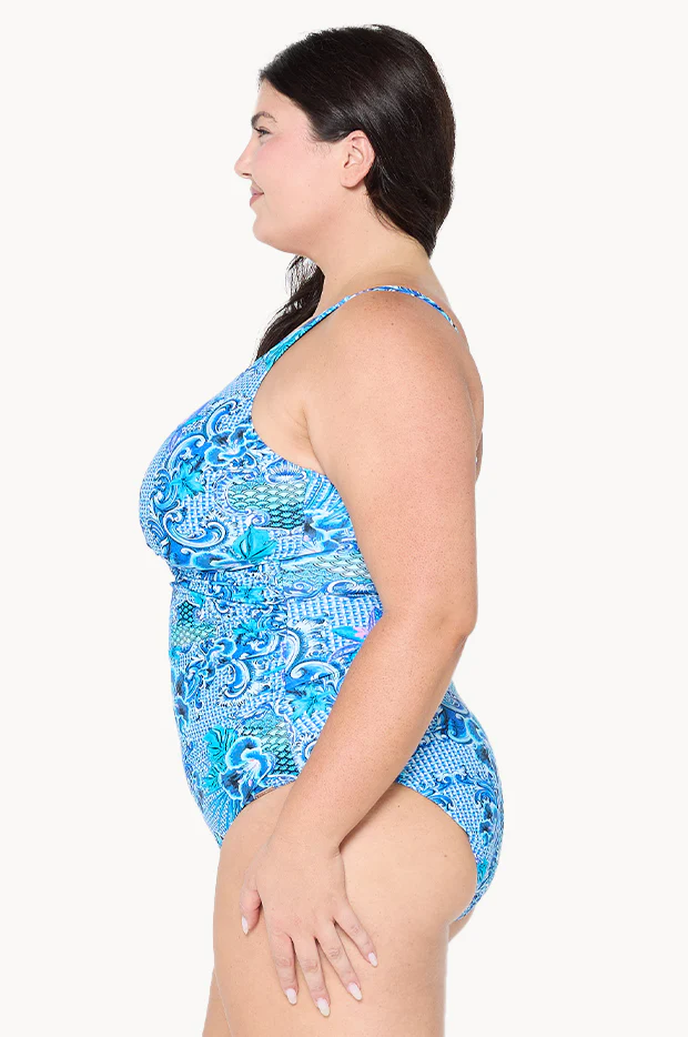Mermaid Twist Front High Neck One Piece - Image 4
