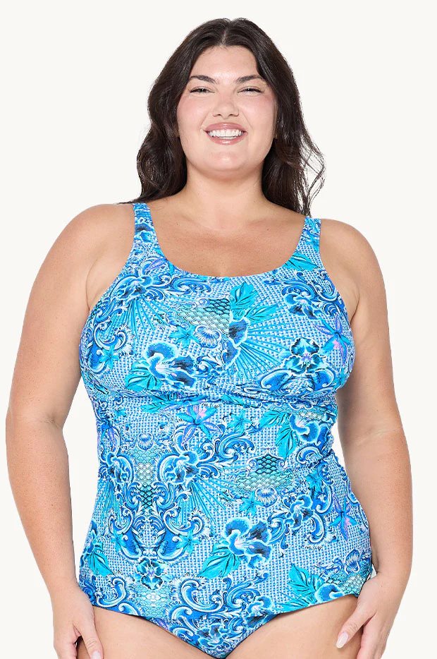 Mermaid Twist Front High Neck Tankini Separate
