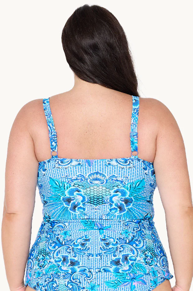 Mermaid Twist Front High Neck Tankini Separate - Image 2