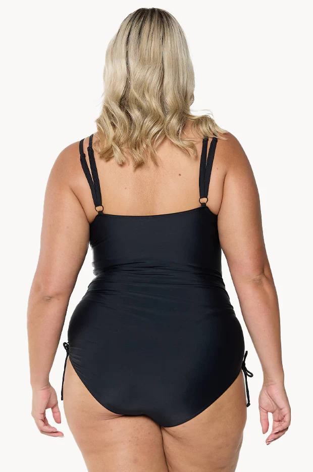 Mesh DD/E Cup Ruched Tie Side One Piece - Image 3