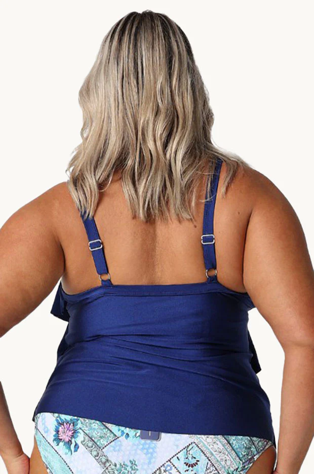 Metallic Tiered Frill Tankini Separate - Image 3