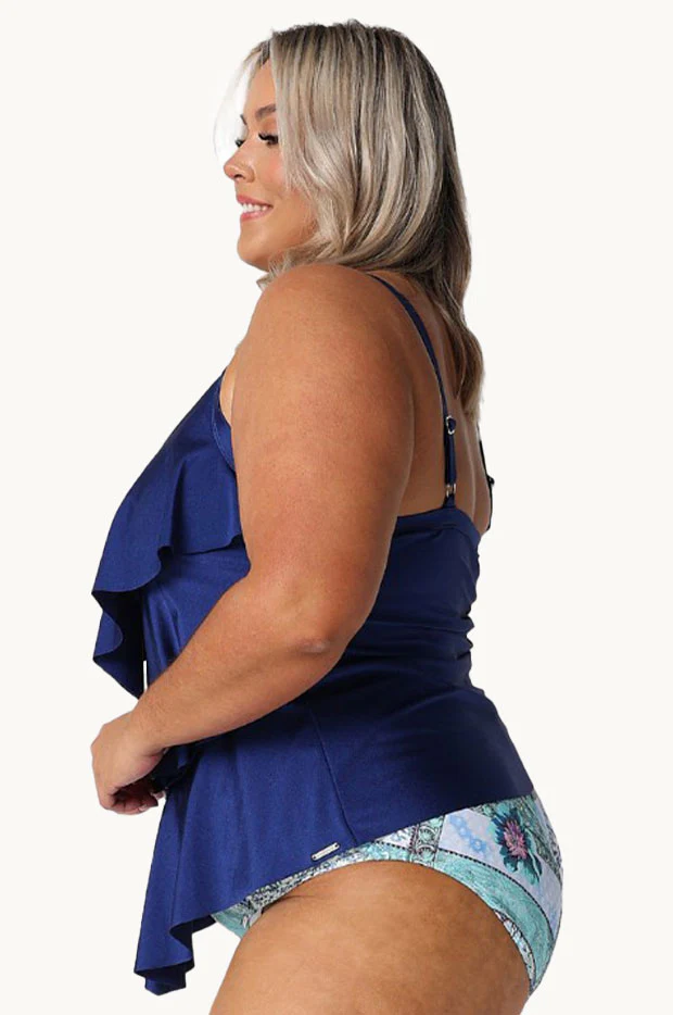 Metallic Tiered Frill Tankini Separate - Image 4