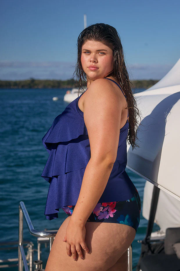 Metallic Tiered Frill Tankini Separate - Image 5