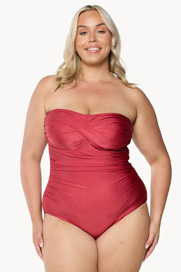 Metallic Twist Bandeau One Piece - Image 2