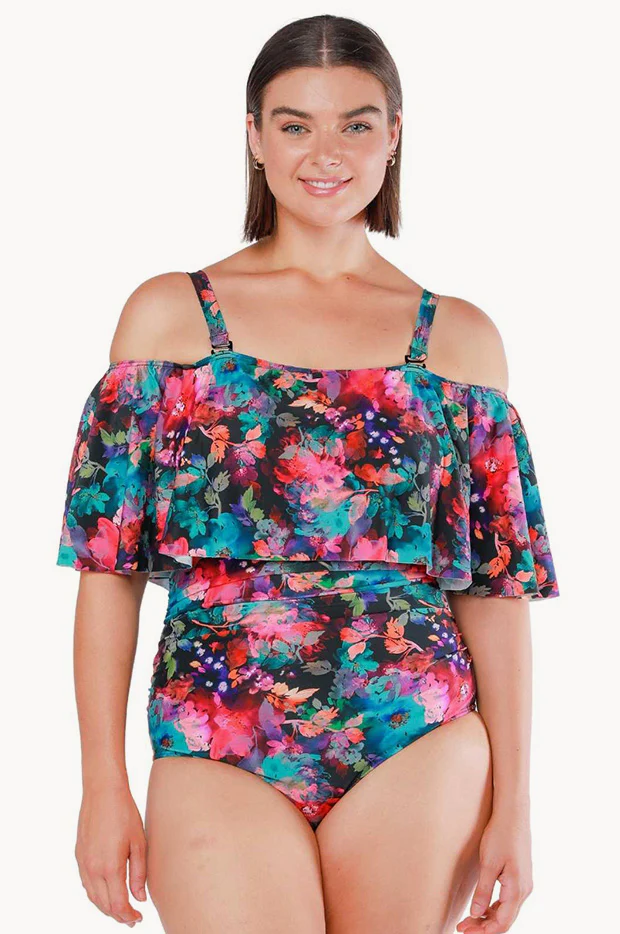 Midnight Garden Off The Shoulder Bandeau One Piece - Image 3