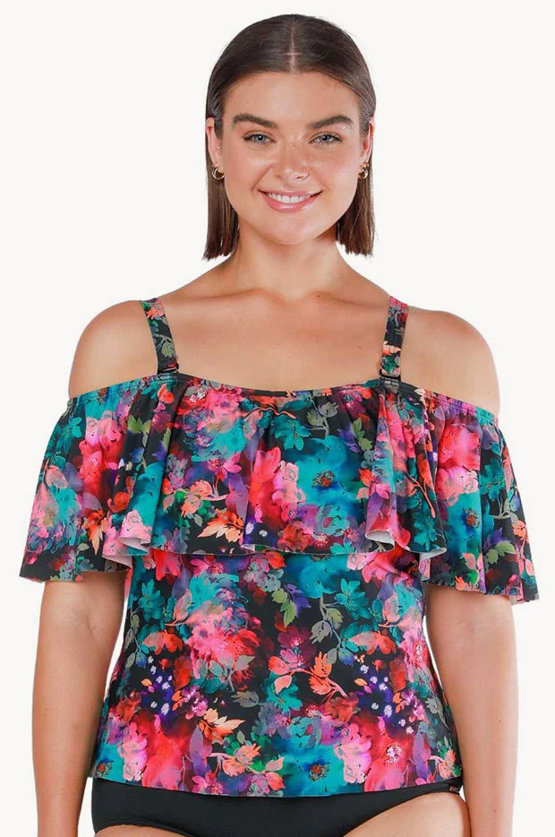 Midnight Garden Off The Shoulder Tankini Separate - Image 3