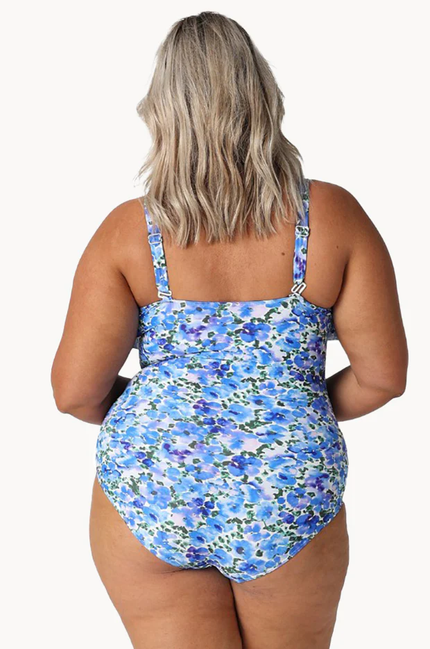 Pansy Long Frill V Neck One Piece - Image 3