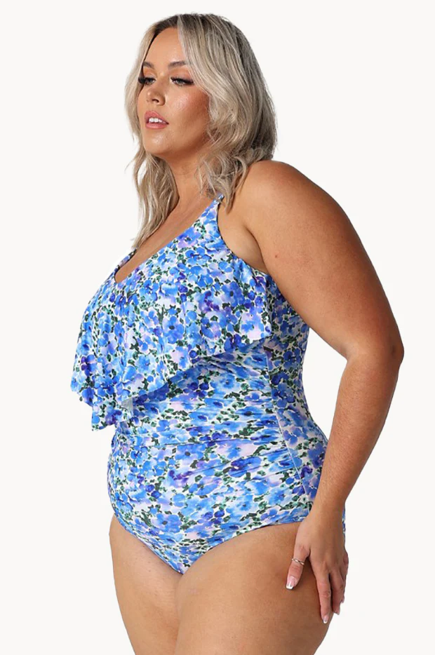 Pansy Long Frill V Neck One Piece - Image 4
