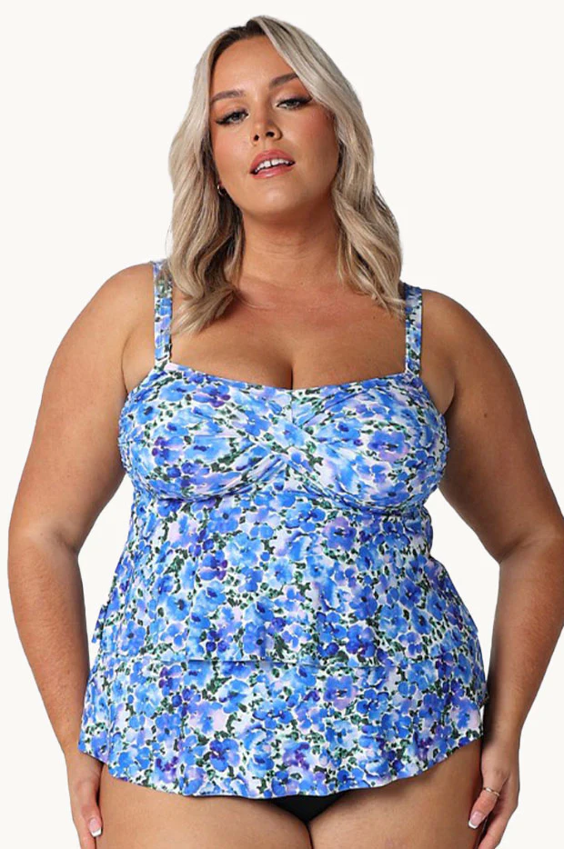 Pansy Tiered Bandeau Tankini Separate - Image 4