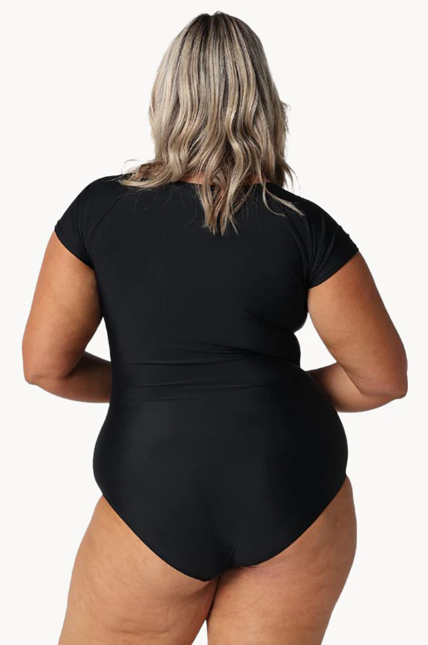 Plain Lace Up Short Sleeve Sunsuit - Image 3