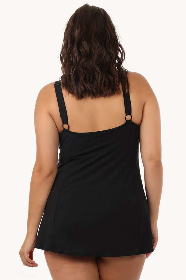 Plain Panelled Swim Dress - Image 2