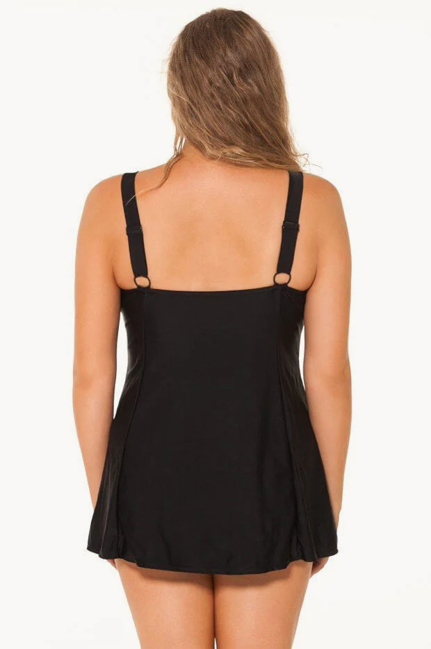 Plain Panelled Swim Dress - Image 5