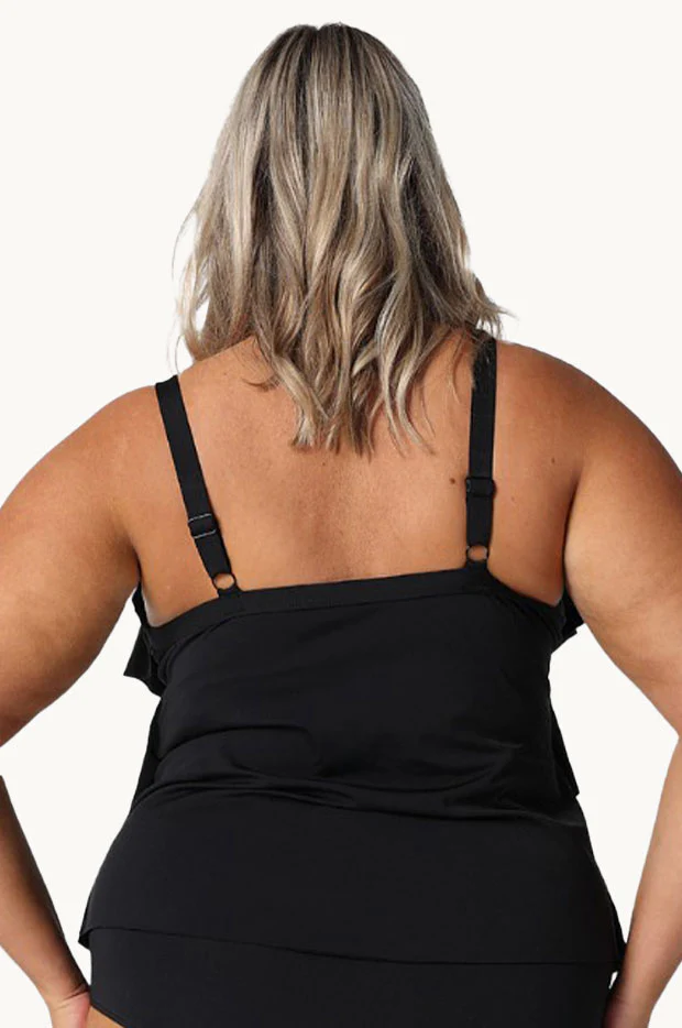 Plain Tiered Frill Tankini Separate - Image 2