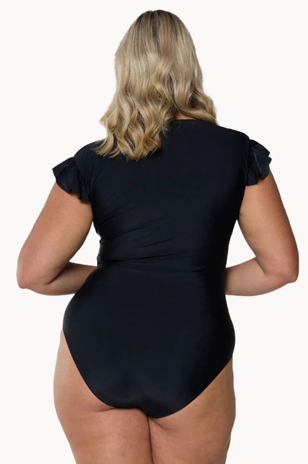 Plain Zip Front One Piece - Image 2