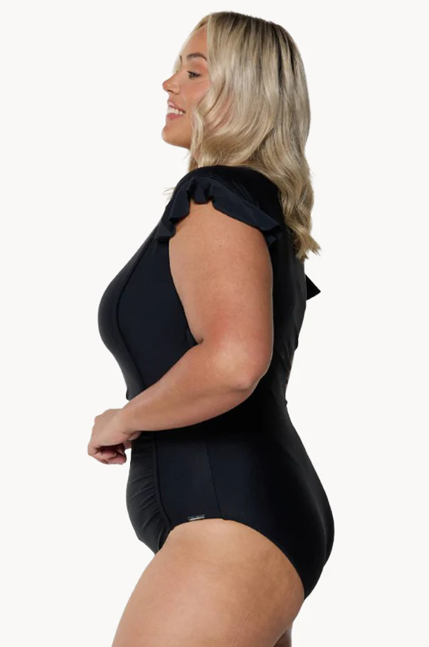 Plain Zip Front One Piece - Image 3