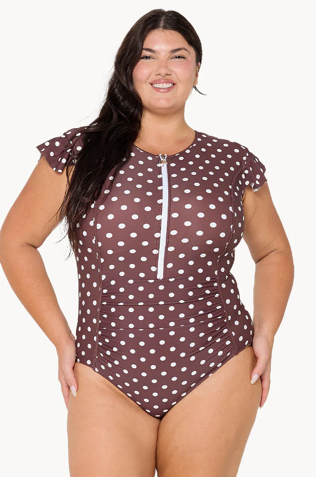 Polka Dot Frill Sleeve Sunsuit - Image 2