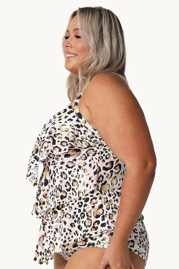 Snow Leopard Tiered Frill Tankini Separate - Image 2