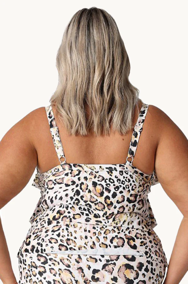 Snow Leopard Tiered Frill Tankini Separate - Image 3