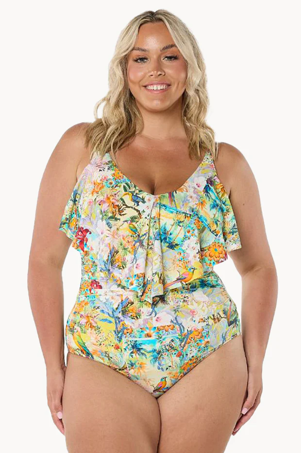 Tropicana Frill V Neck One Piece - Image 2