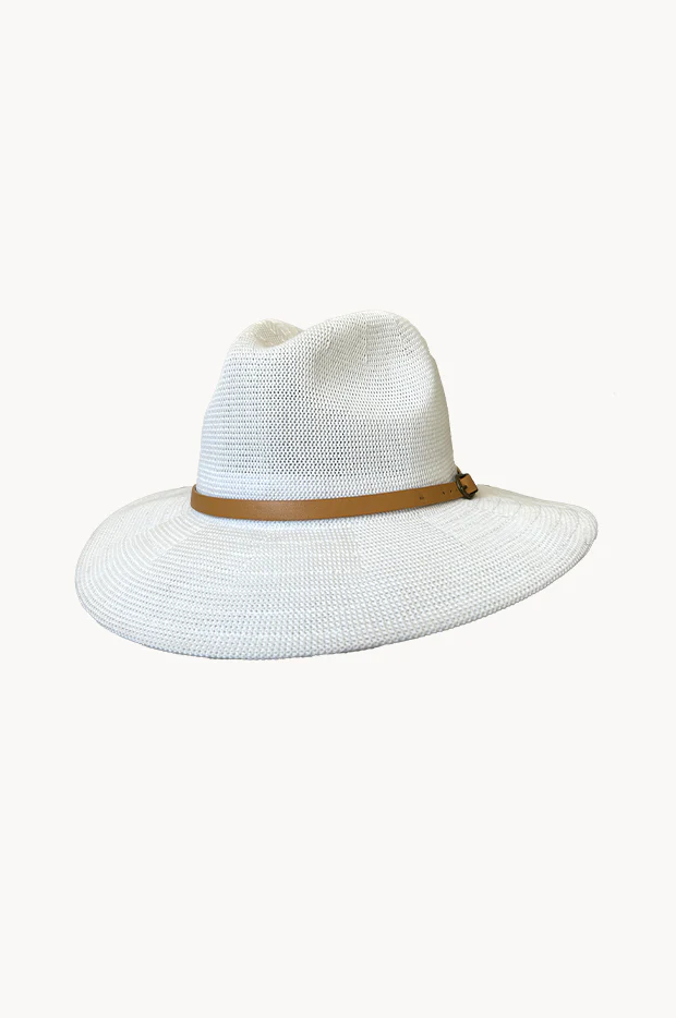 Adjustable Knit Leather Band Fedora