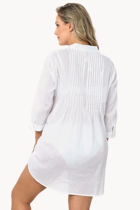 Plain Long Sleeve Pintuck Shirt - Image 2