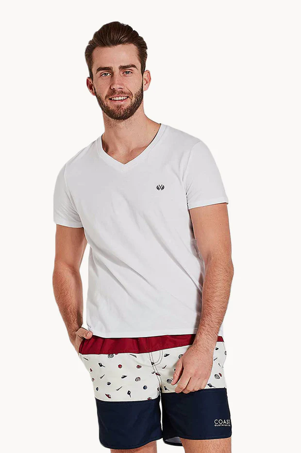 Mens Shell Beach Print Panel Boardshort - Image 3