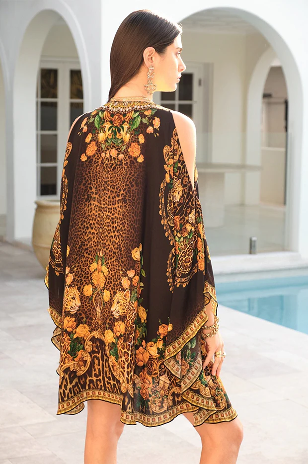 Black Leopardess Kaftan Dress - Image 2