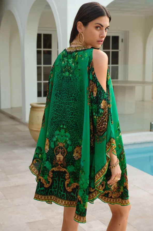 Emerald Leopardess Kaftan Dress - Image 2