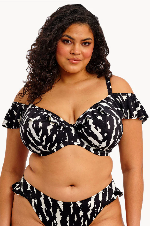 Echo Shell H Cup Ruffle Plunge Bra