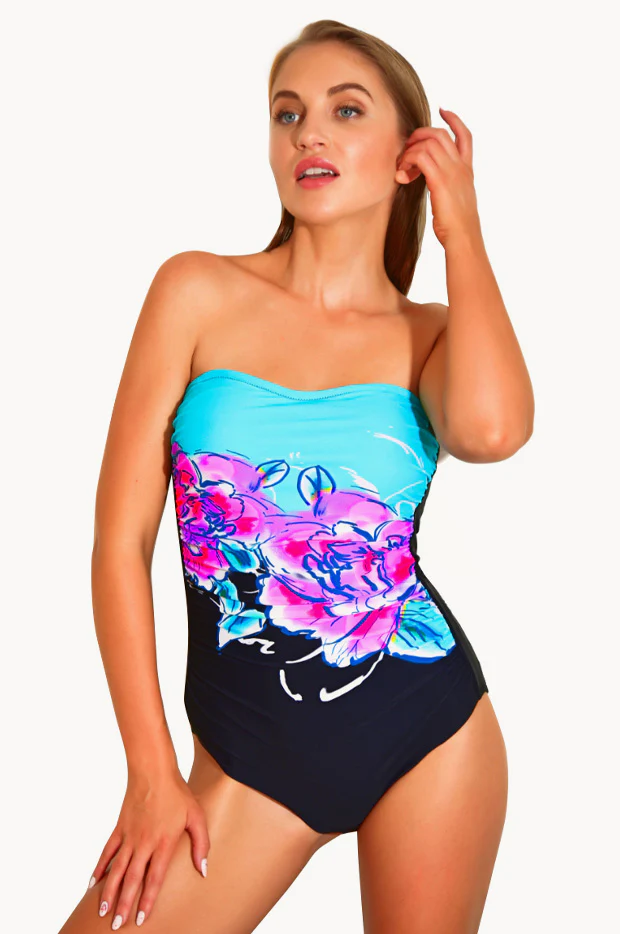 Wild Rose Bandeau One Piece