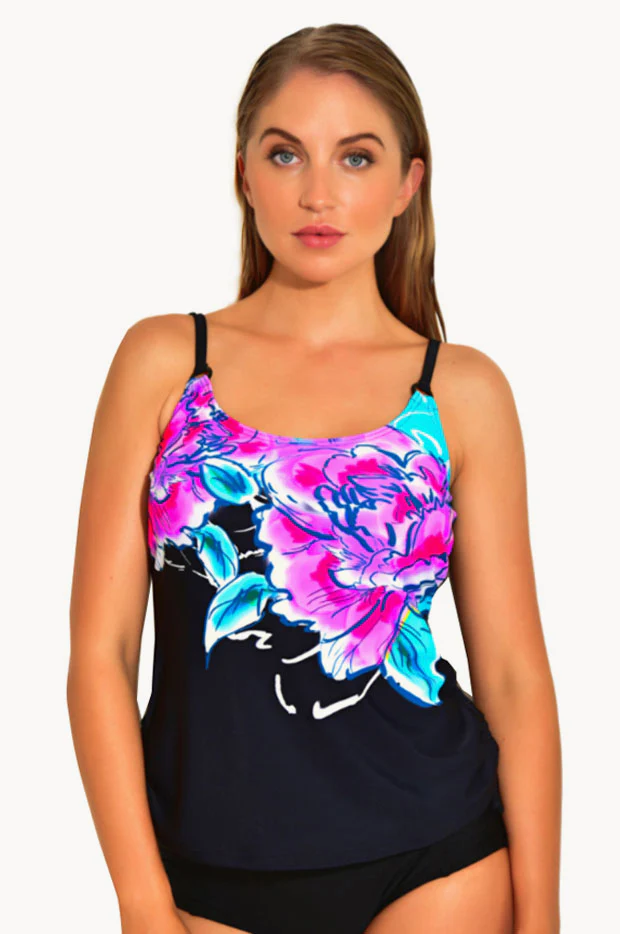 Wild Rose Tie Side Tankini Separate