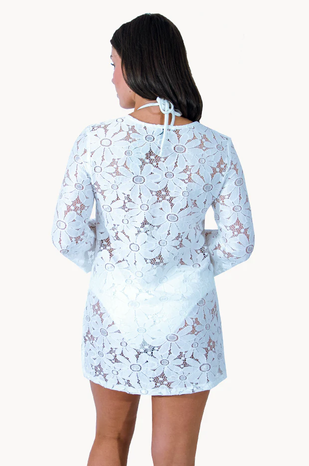 Floral Crochet Bell Sleeve Tunic - Image 3