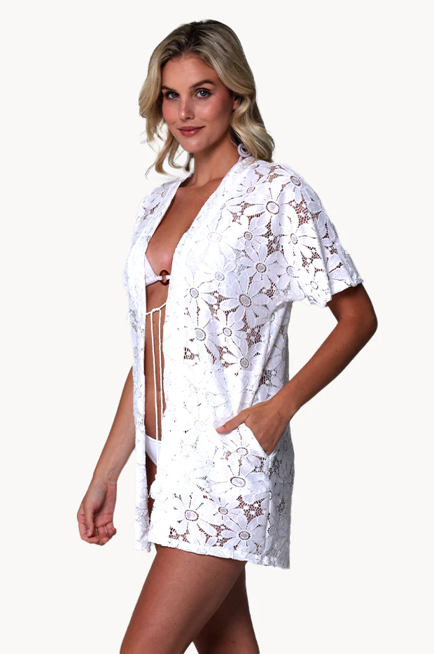 Floral Crochet Kimono - Image 3