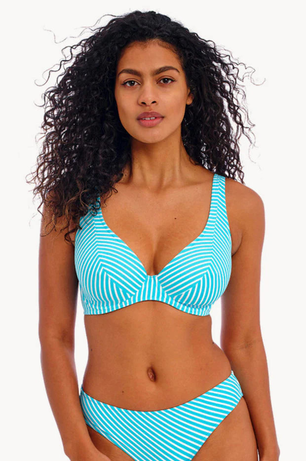 Jewel Cove Stripe E Cup Plunge Bra