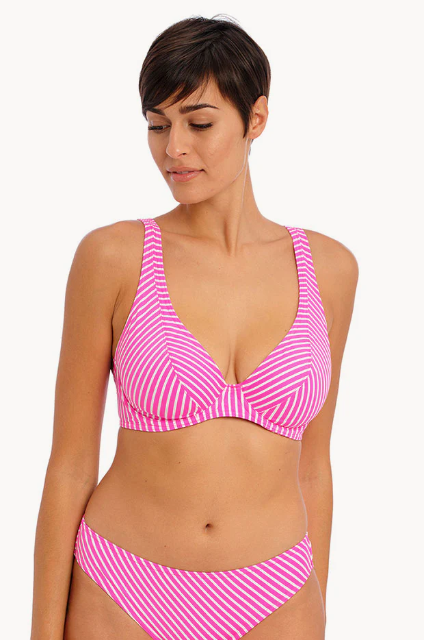 Jewel Cove Stripe F Cup Plunge Bra