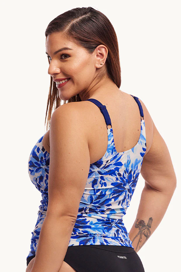 Blossom Blue Scoop Neck Tankini Separate - Image 2
