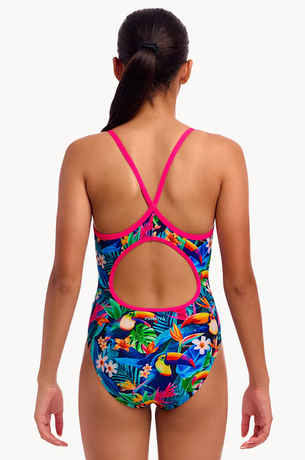 Girls Birdie Wordie Diamond Back One Piece - Image 2