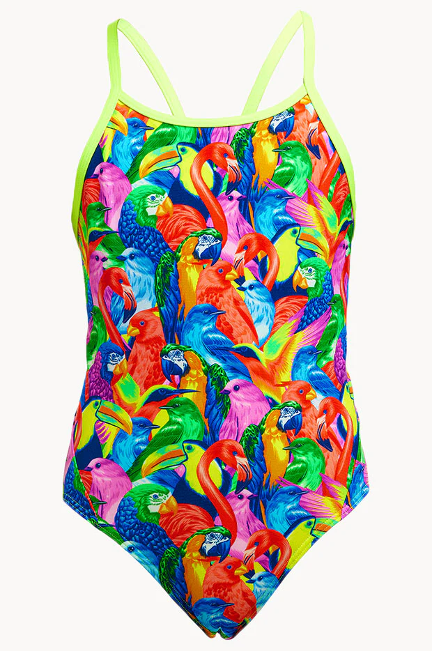 Girls Bright Birds Diamond Back One Piece - Image 3