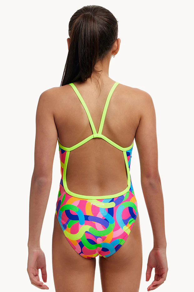 Girls Curly Wurly Single Strap One Piece - Image 2