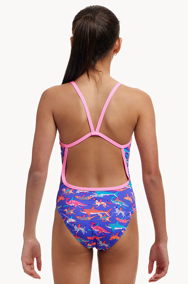 Girls Doggie Paddle Single Strap One Piece - Image 2