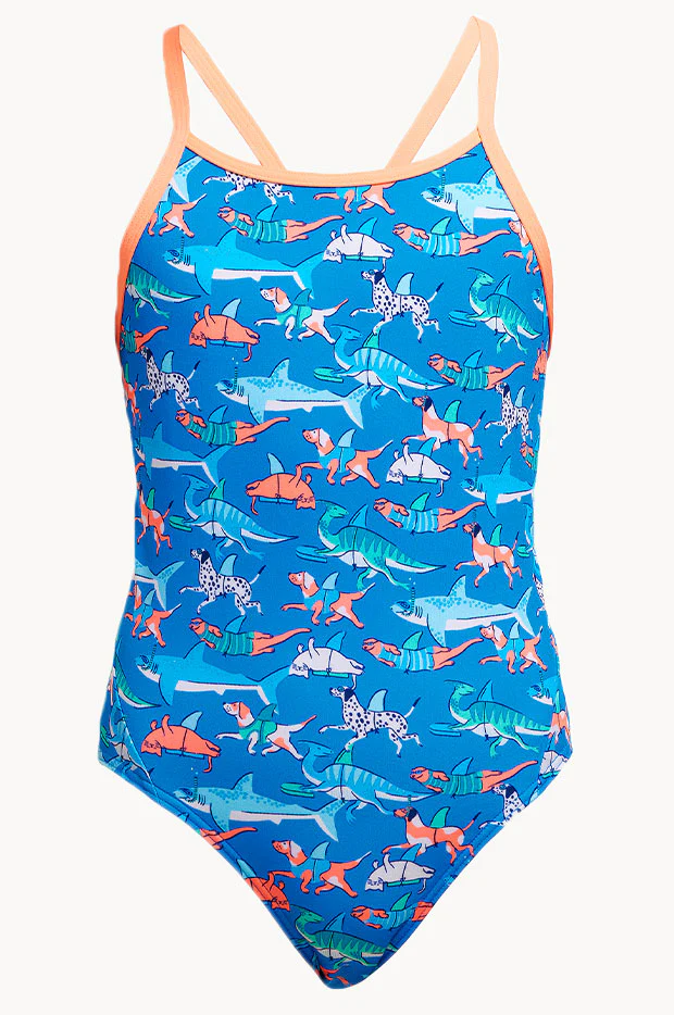 Girls Fin Swimming Diamond Back One Piece - Image 3
