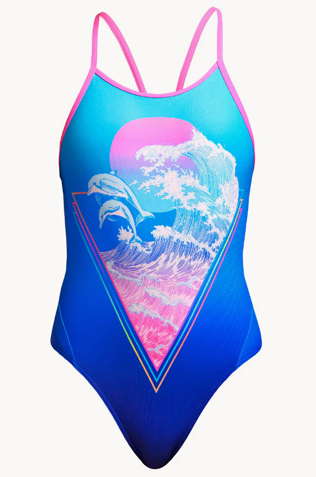 Girls Flying Flipper Diamond Back One Piece - Image 3