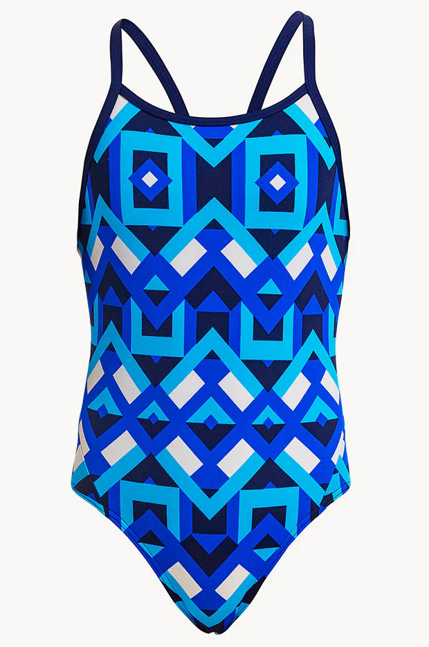 Girls Gee A Geo Diamond Back One Piece - Image 3