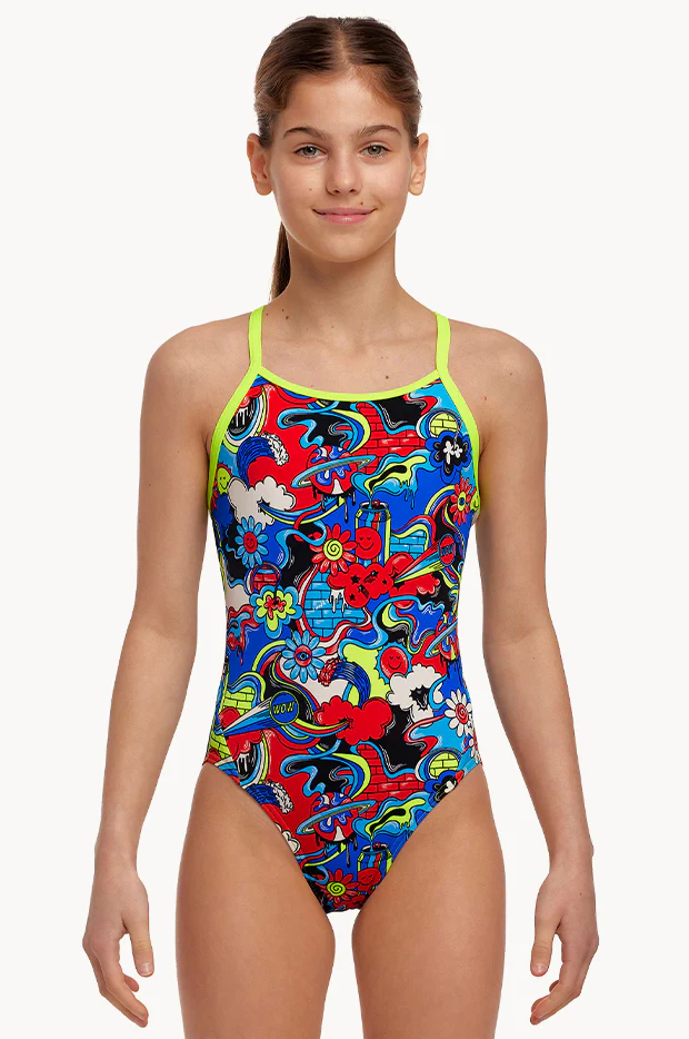 Girls Happy Jack Diamond Back One Piece
