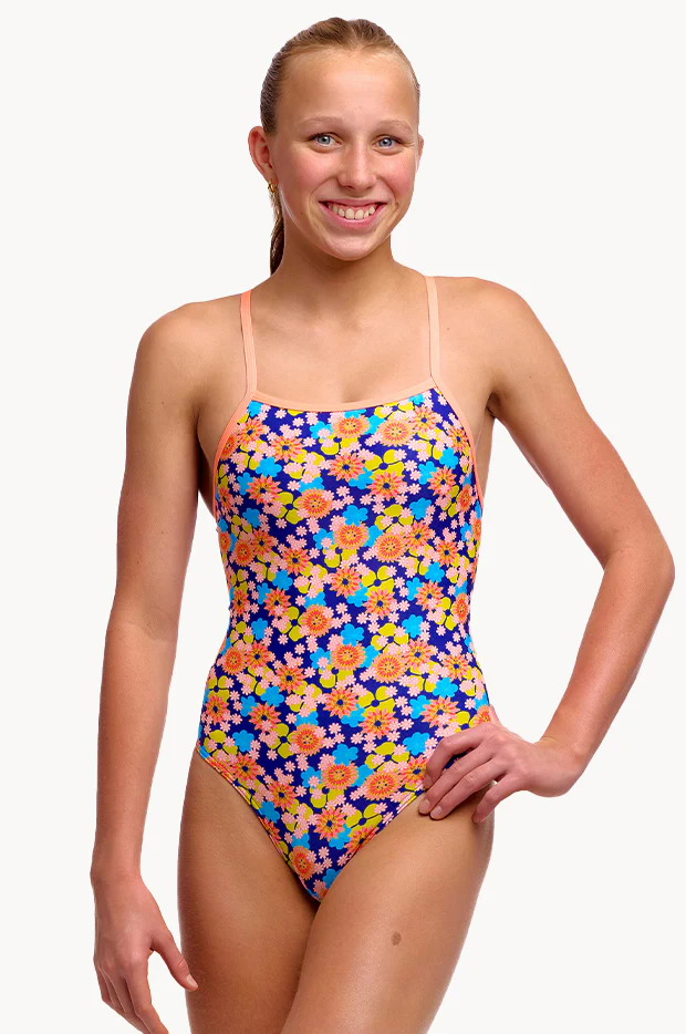 Girls Killer Flowers Tie Me Tight One Piece - Image 3